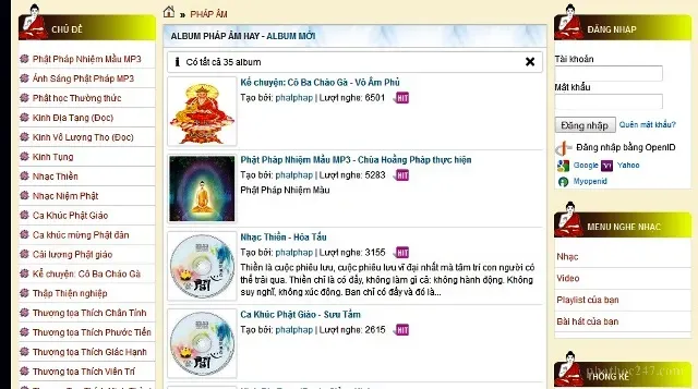 Các nội dung Phật pháp tại trang Phật Pháp Nhiệm Mầu