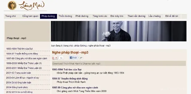 Giáo pháp của Thiền Sư Thích Nhất Hạnh tại Làng Mai