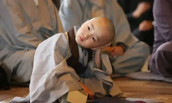 Nhóm Phật tử đi kinh hành niệm Phật quanh đền chùa trong không khí trang nghiêm